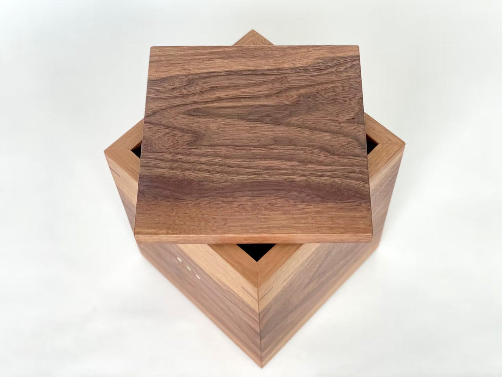 Walnut Cremation Urn with Mother of Pearl