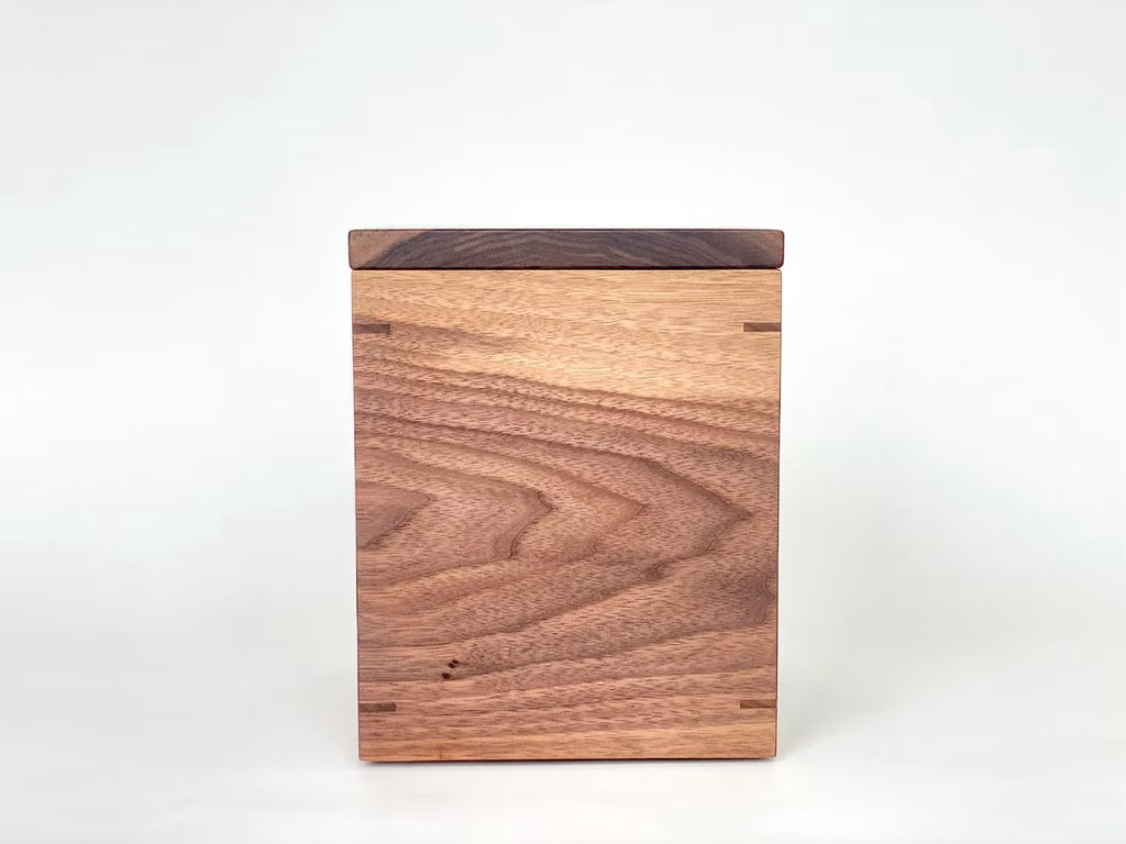 Walnut Cremation Urn with Mother of Pearl