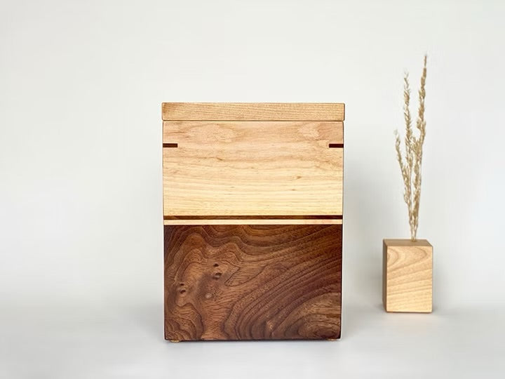 Birch and Walnut Cremation Urn