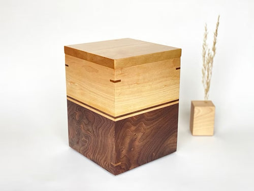Birch and Walnut Cremation Urn