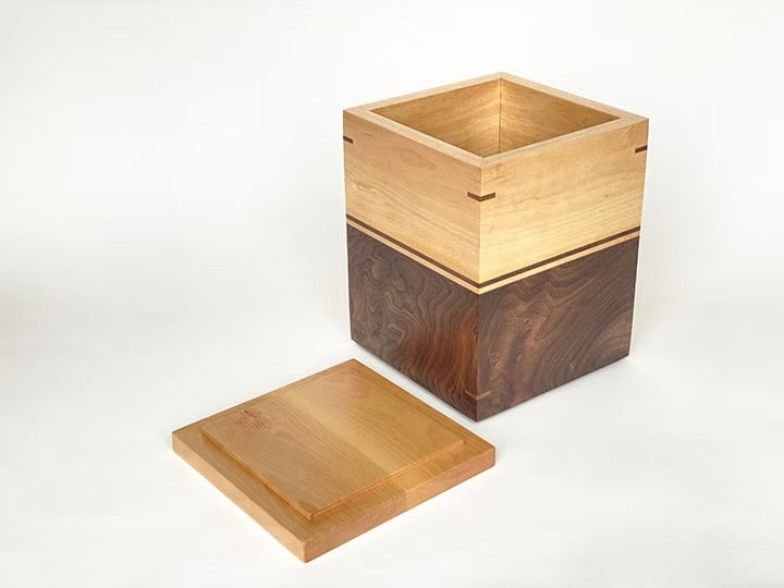 Birch and Walnut Cremation Urn