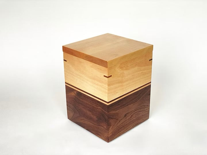 Birch and Walnut Cremation Urn