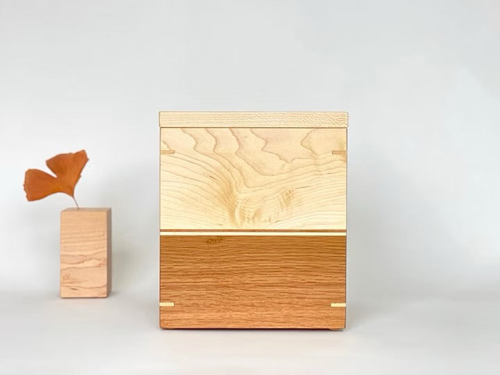 Maple and White Oak Cremation Urn