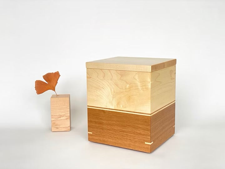 Maple and White Oak Cremation Urn