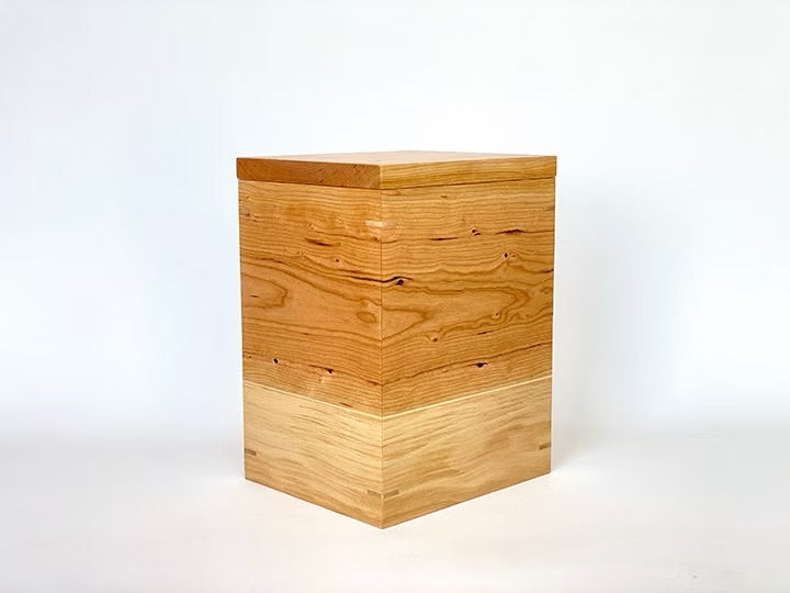 Wooden Urn with Nesting Keepsake Tray