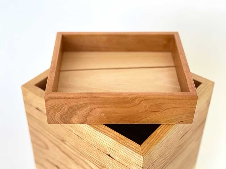 Wooden Urn with Nesting Keepsake Tray