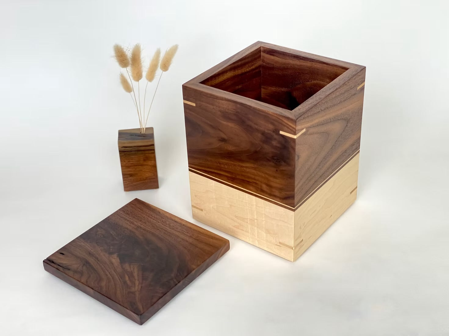 Walnut and Maple Cremation Urn