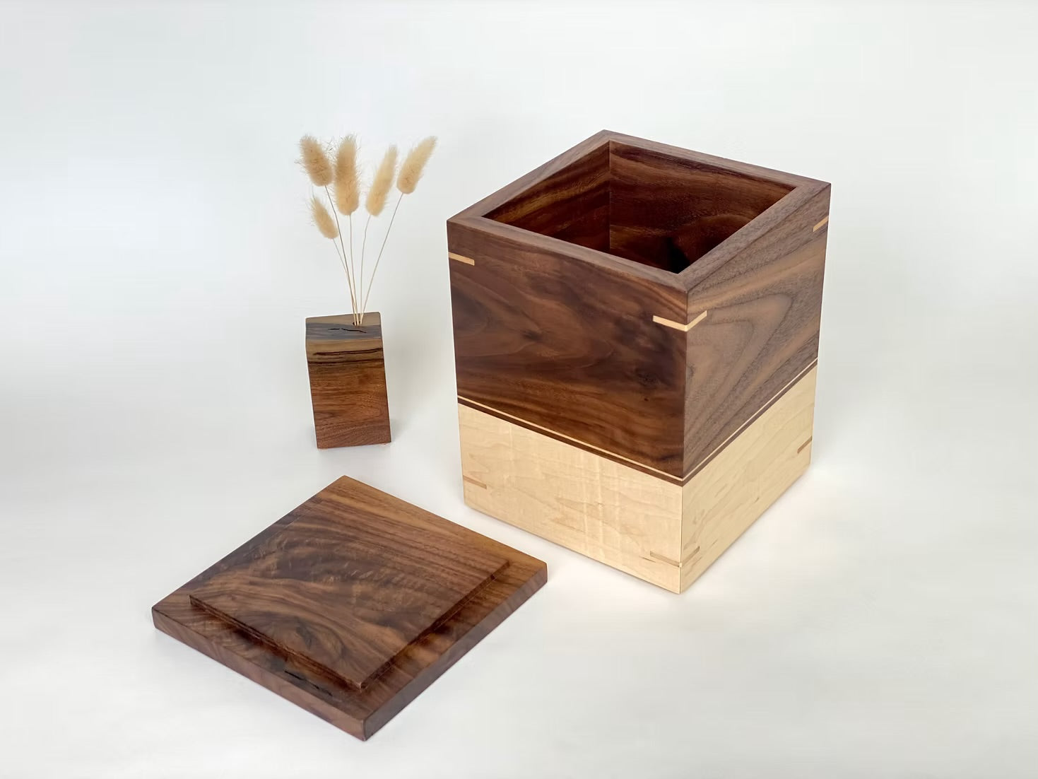 Walnut and Maple Cremation Urn
