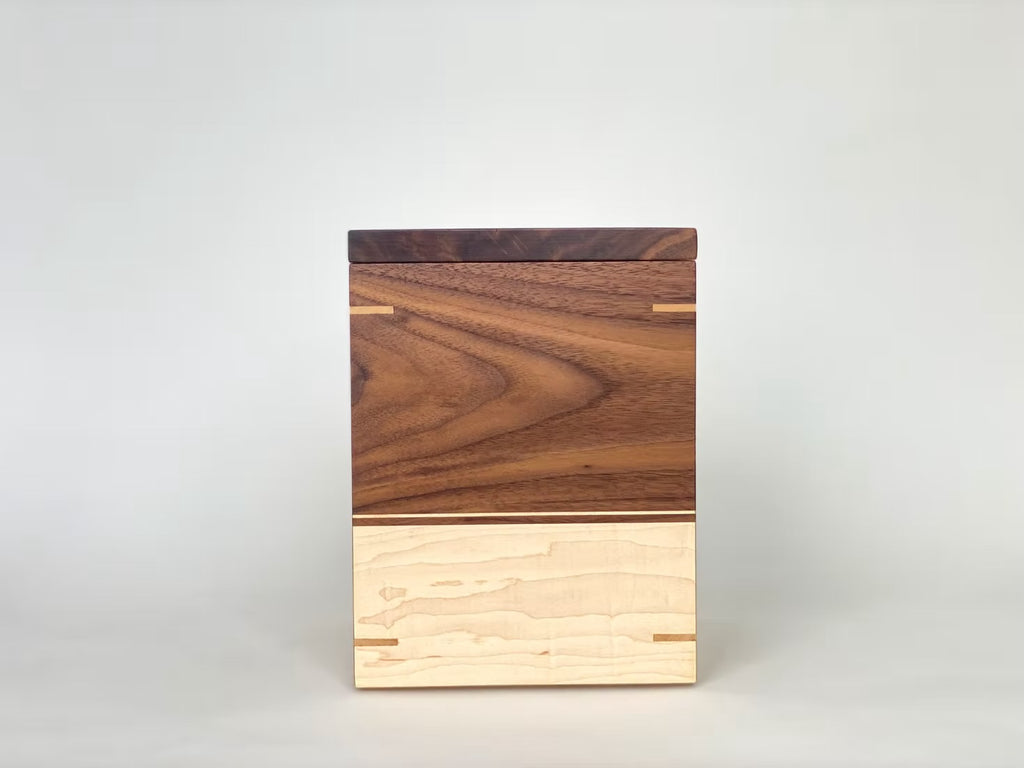 Walnut and Maple Cremation Urn