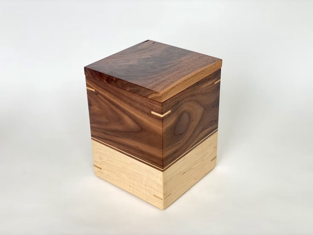 Walnut and Maple Cremation Urn