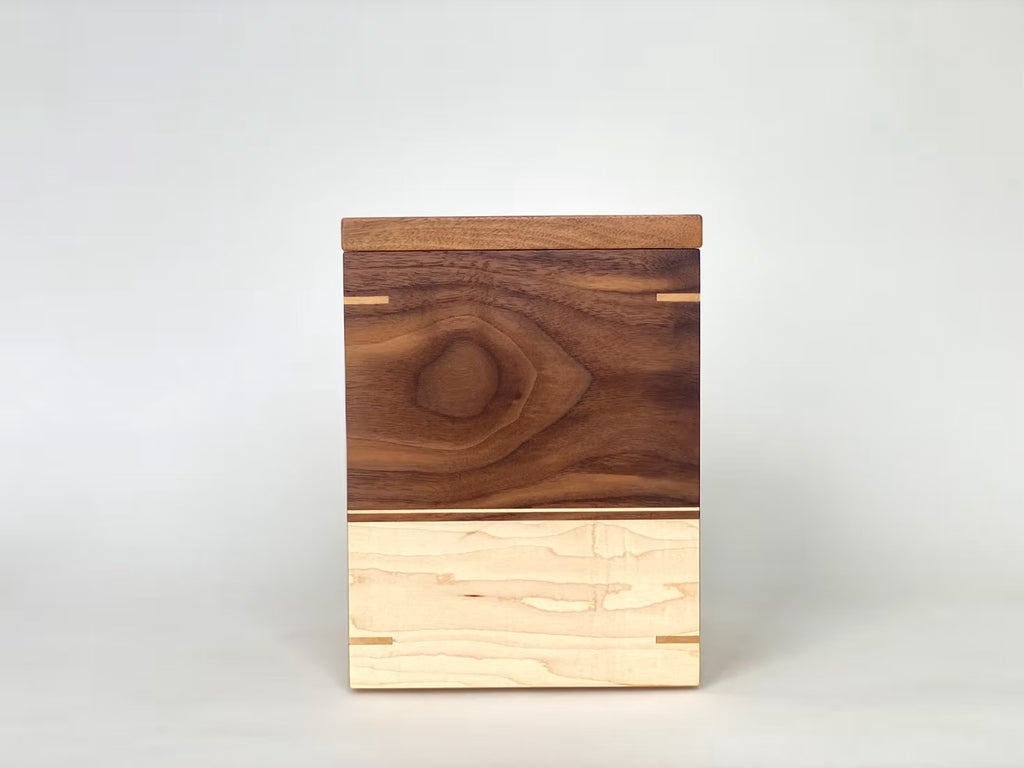 Walnut and Maple Cremation Urn