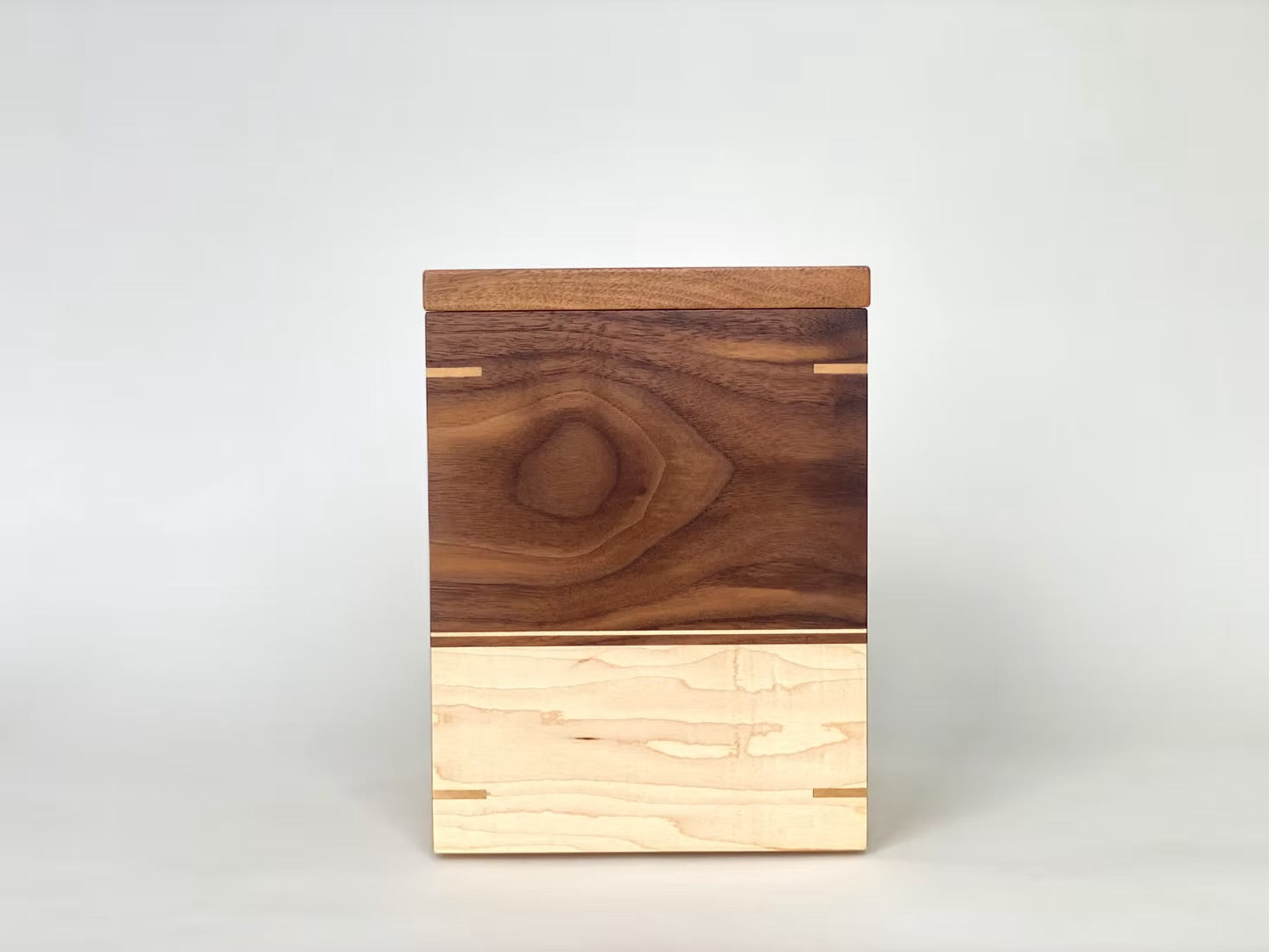 Walnut and Maple Cremation Urn