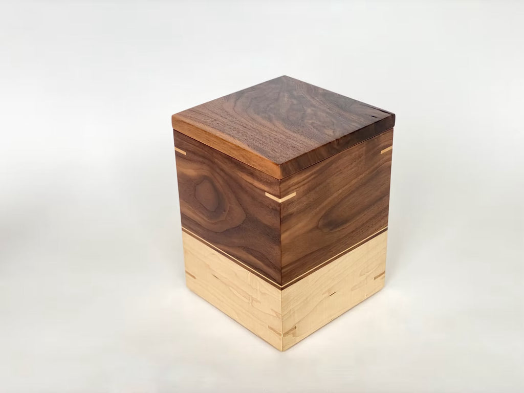Walnut and Maple Cremation Urn